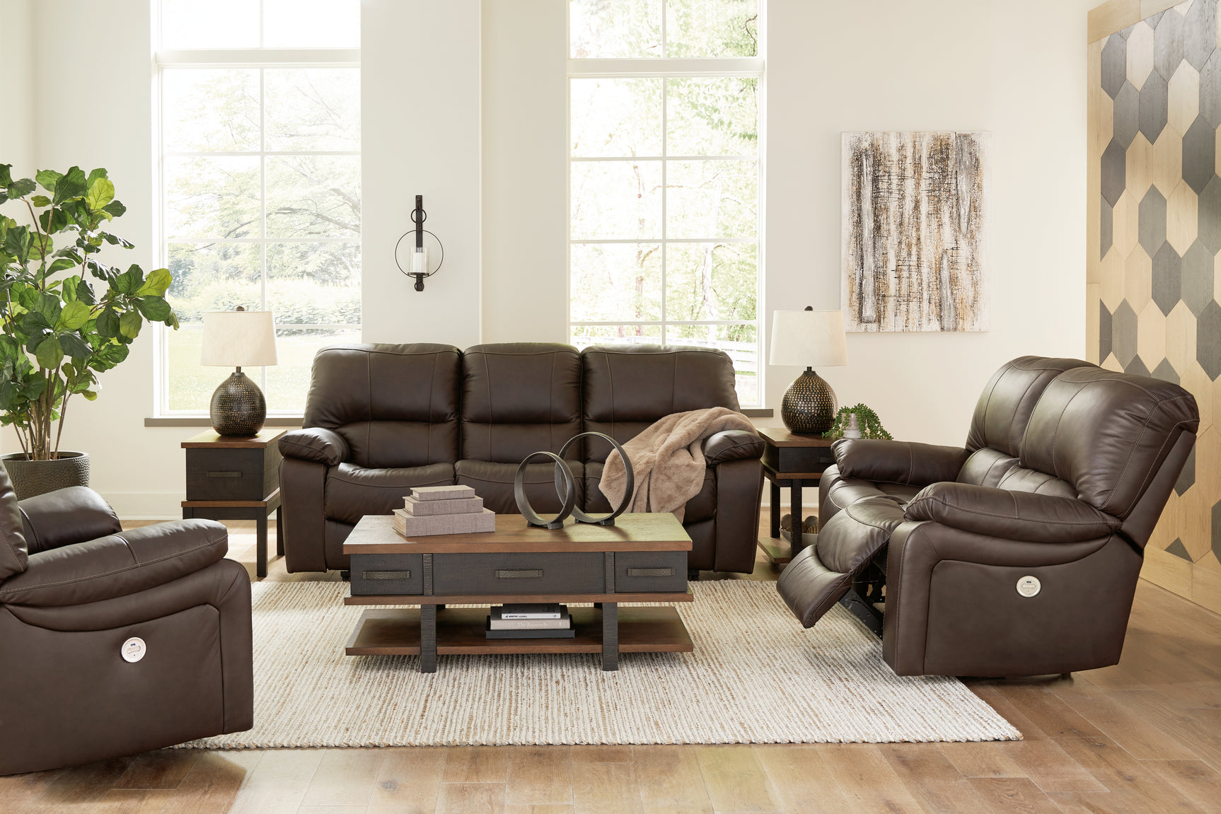 Leesworth dark brown sofa left angle