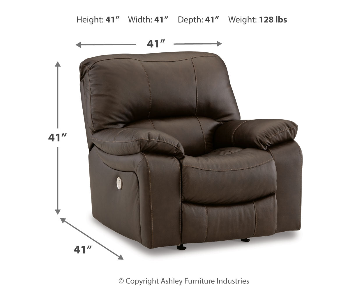 Leesworth 3-piece dark brown reclining sofa set front view