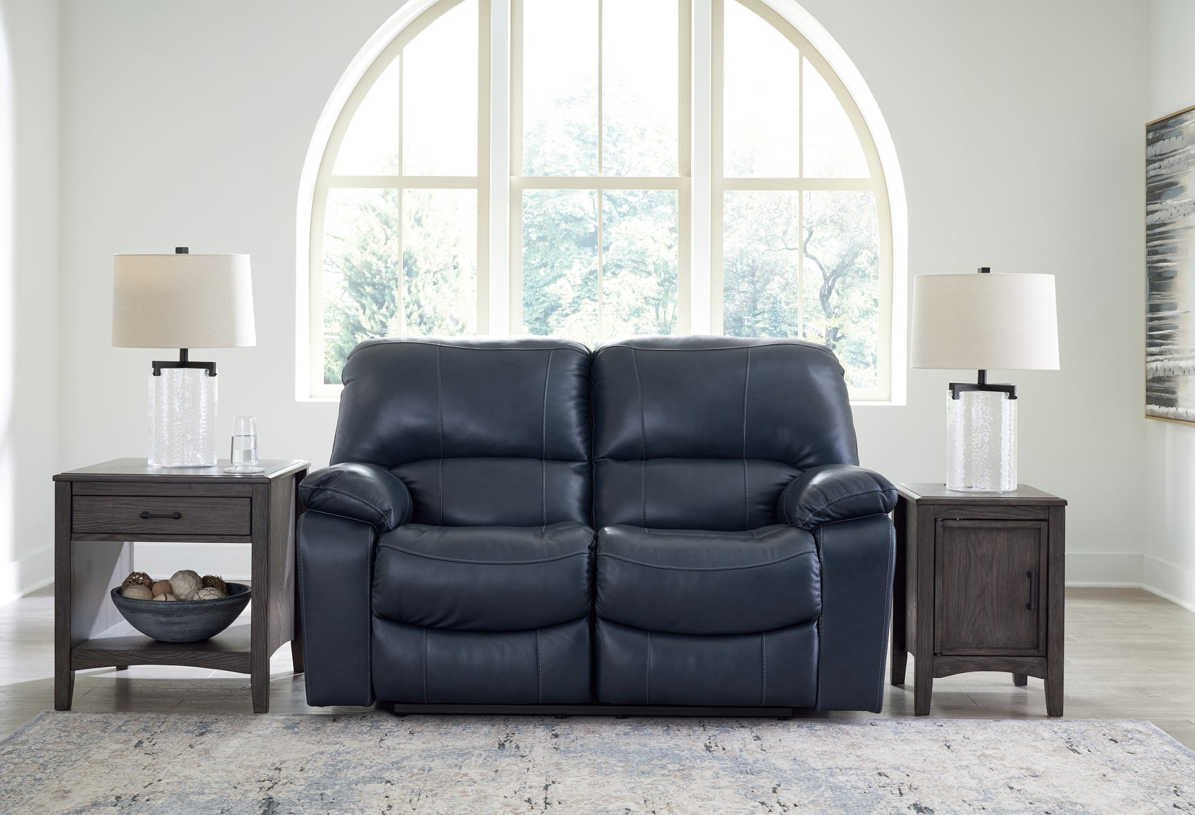 Leesworth Ocean reclining sofa, loveseat, and recliner set