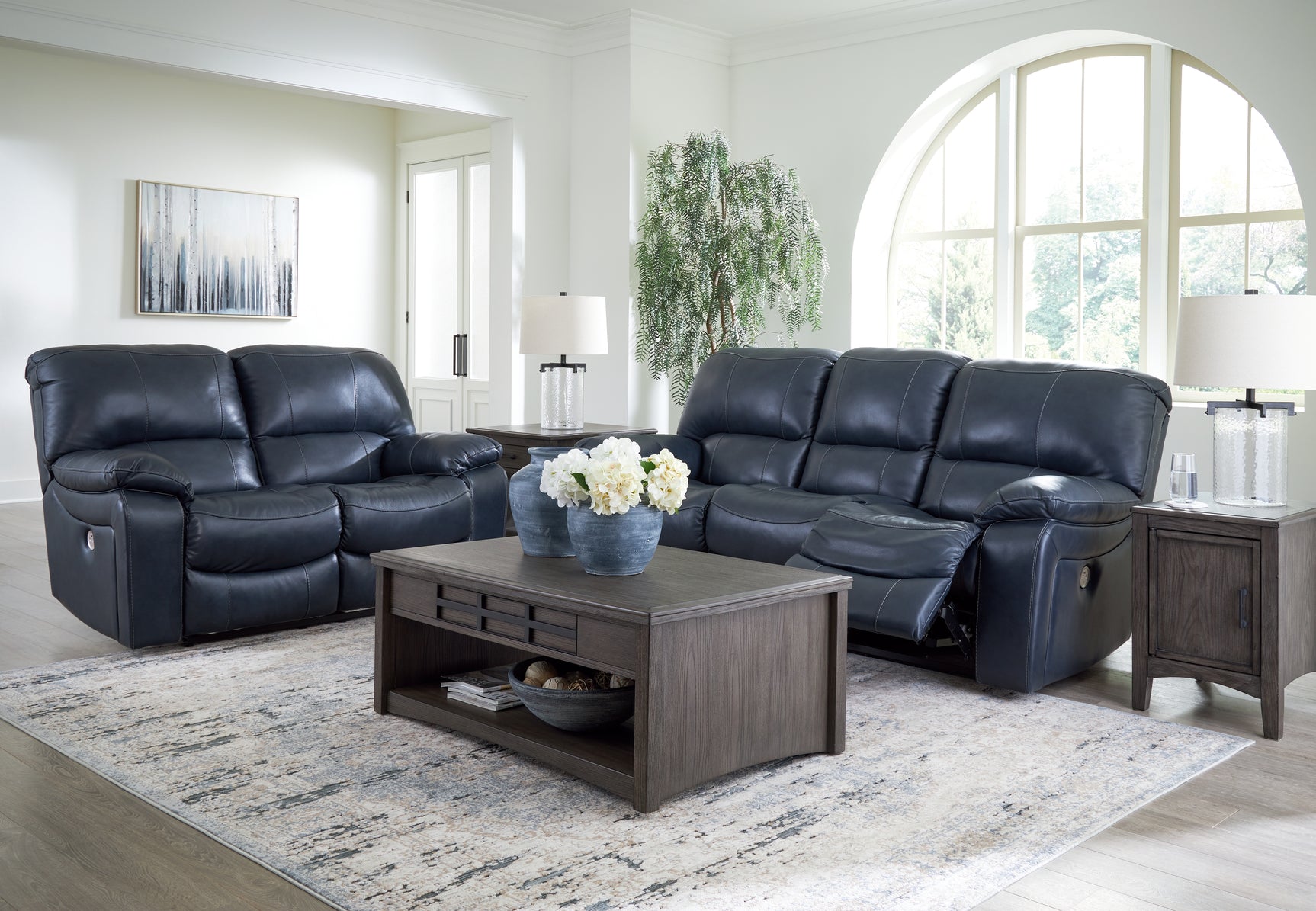 Leesworth Ocean loveseat reclined position
