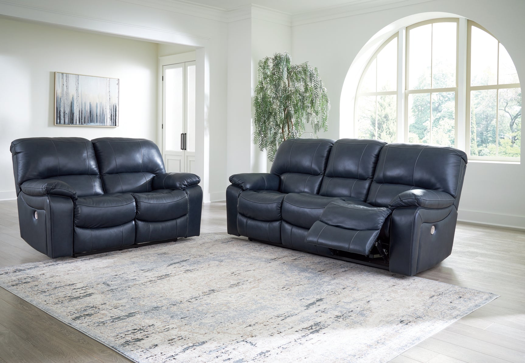 Leesworth Ocean reclining sofa, loveseat, and recliner set
