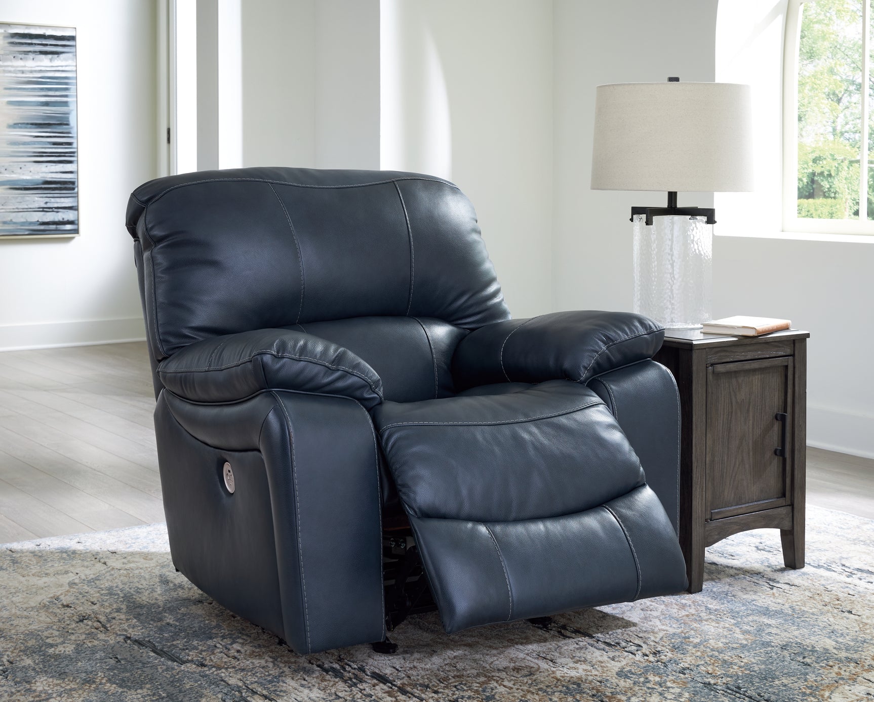 Leesworth Ocean reclining sofa, loveseat, and recliner set