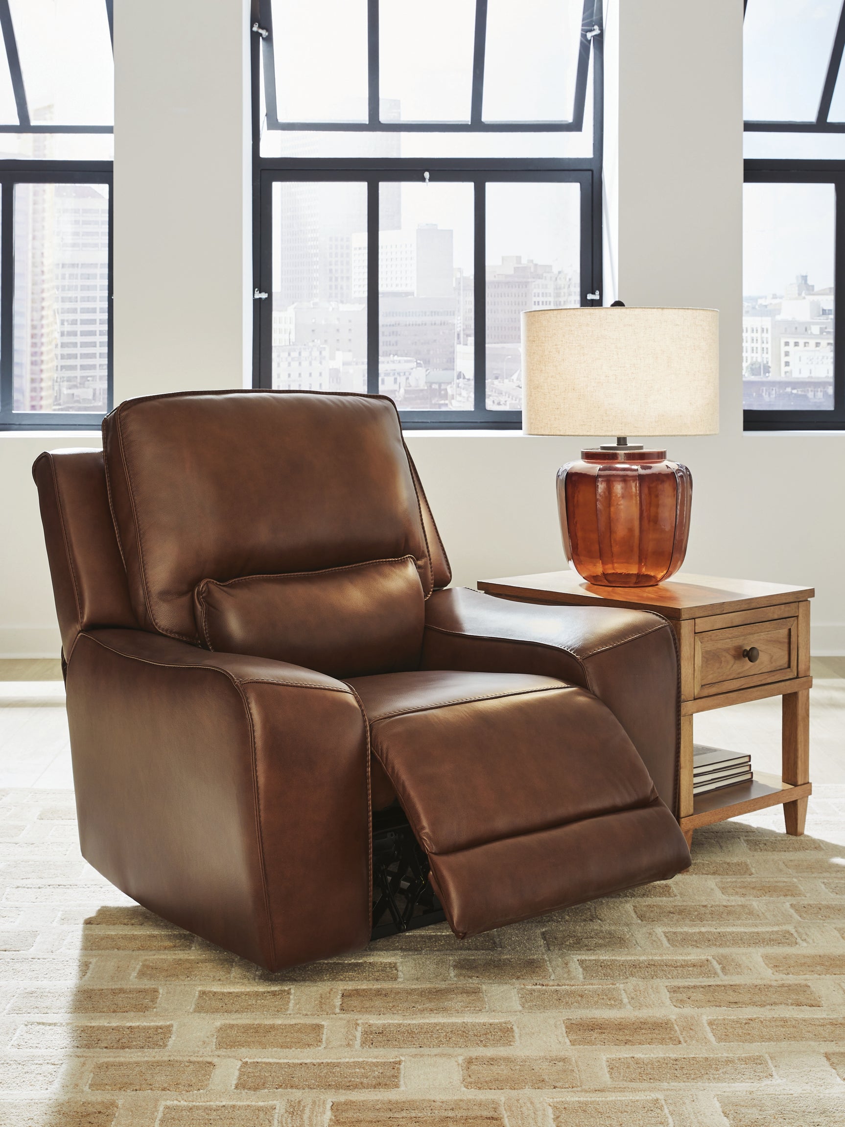 Side angle open recliner view