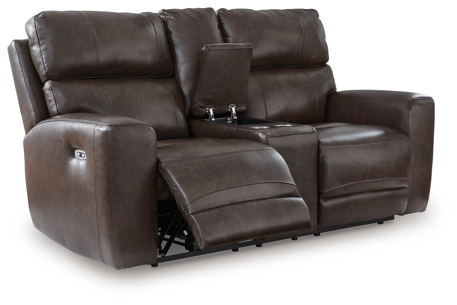 Crossplex loveseat angled open console with cup holders