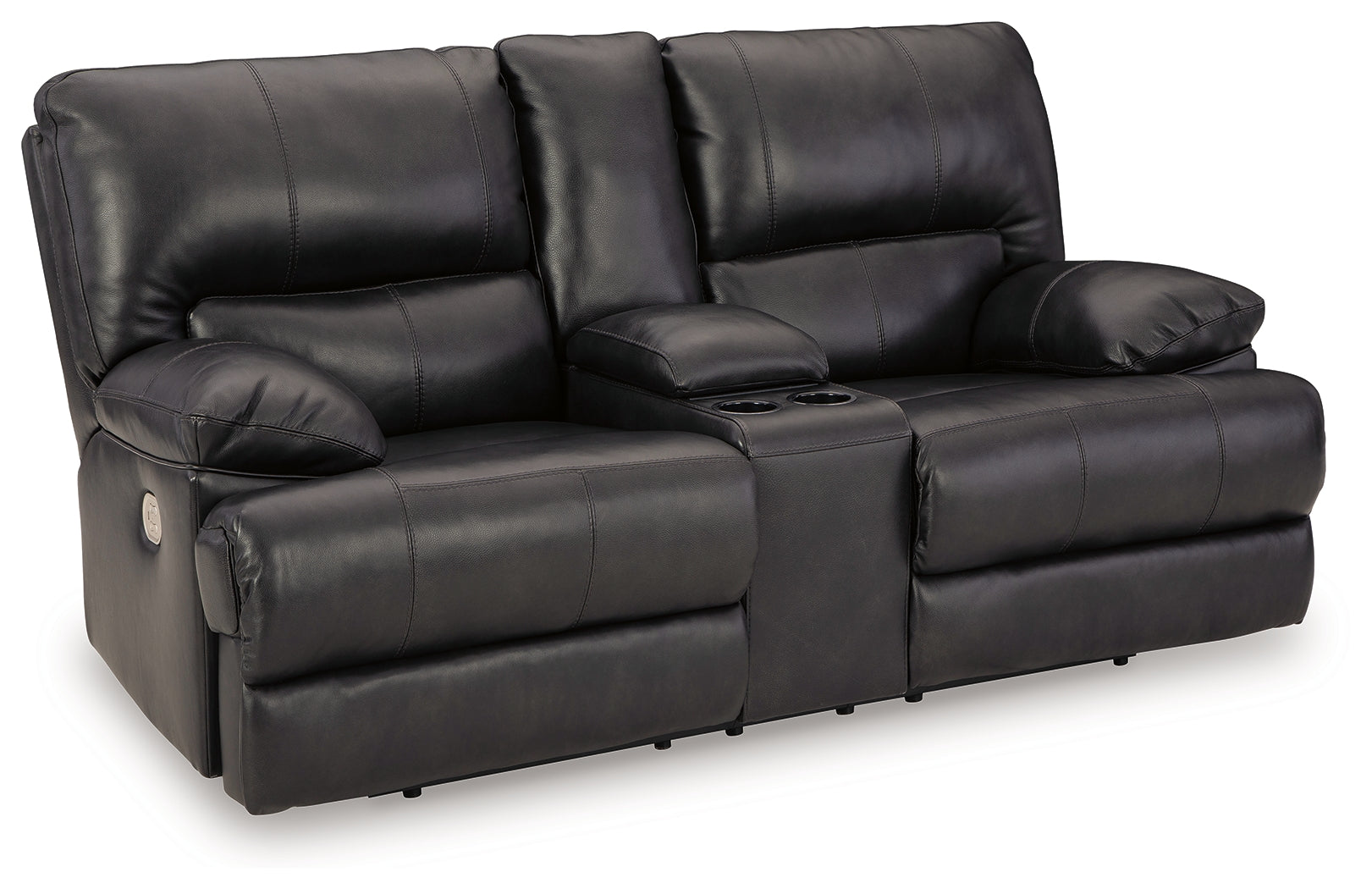 Mountainous Eclipse 3-piece reclining sofa set in black leather