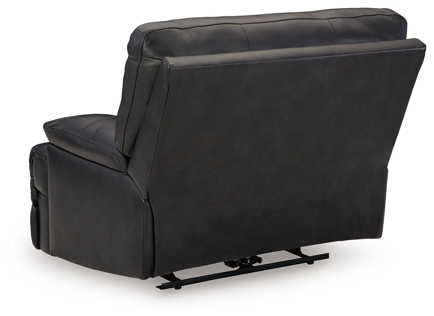 Back view of reclined Mountainous Eclipse Leather Power Recliner