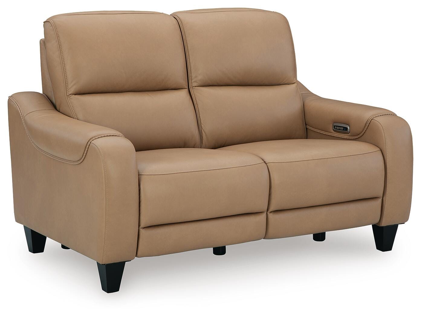 Mosswell Loveseat side view with recliner open