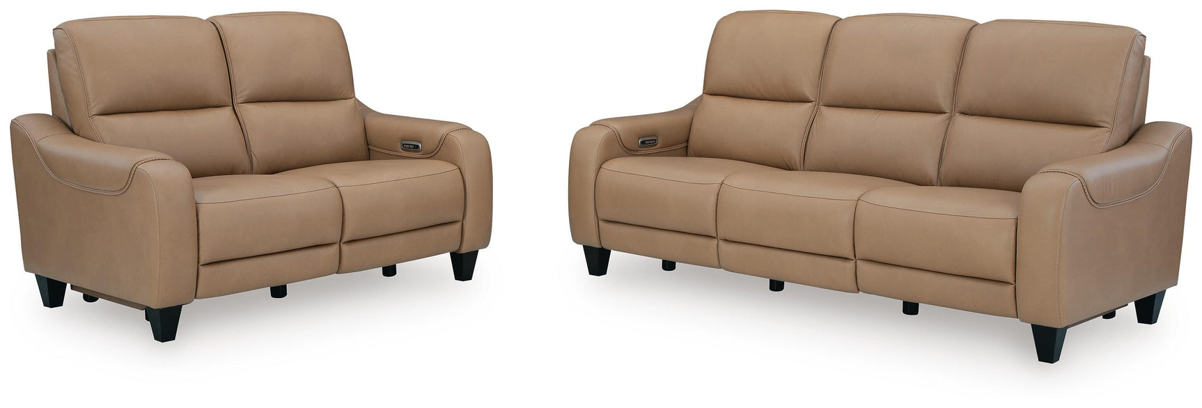 Power recliner control and USB port detail on Mosswell Toffee sofa