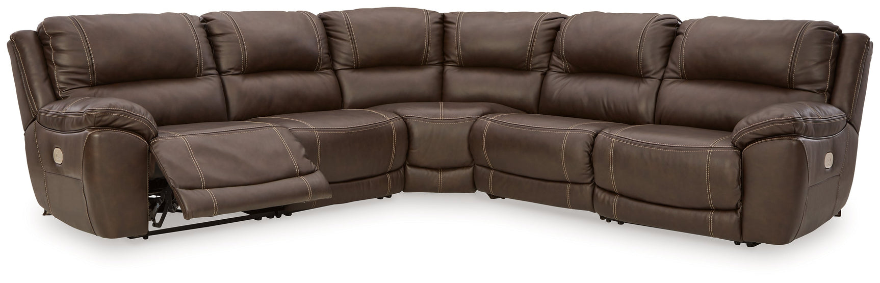 Rear view of Dunleith 5-piece power reclining sectional