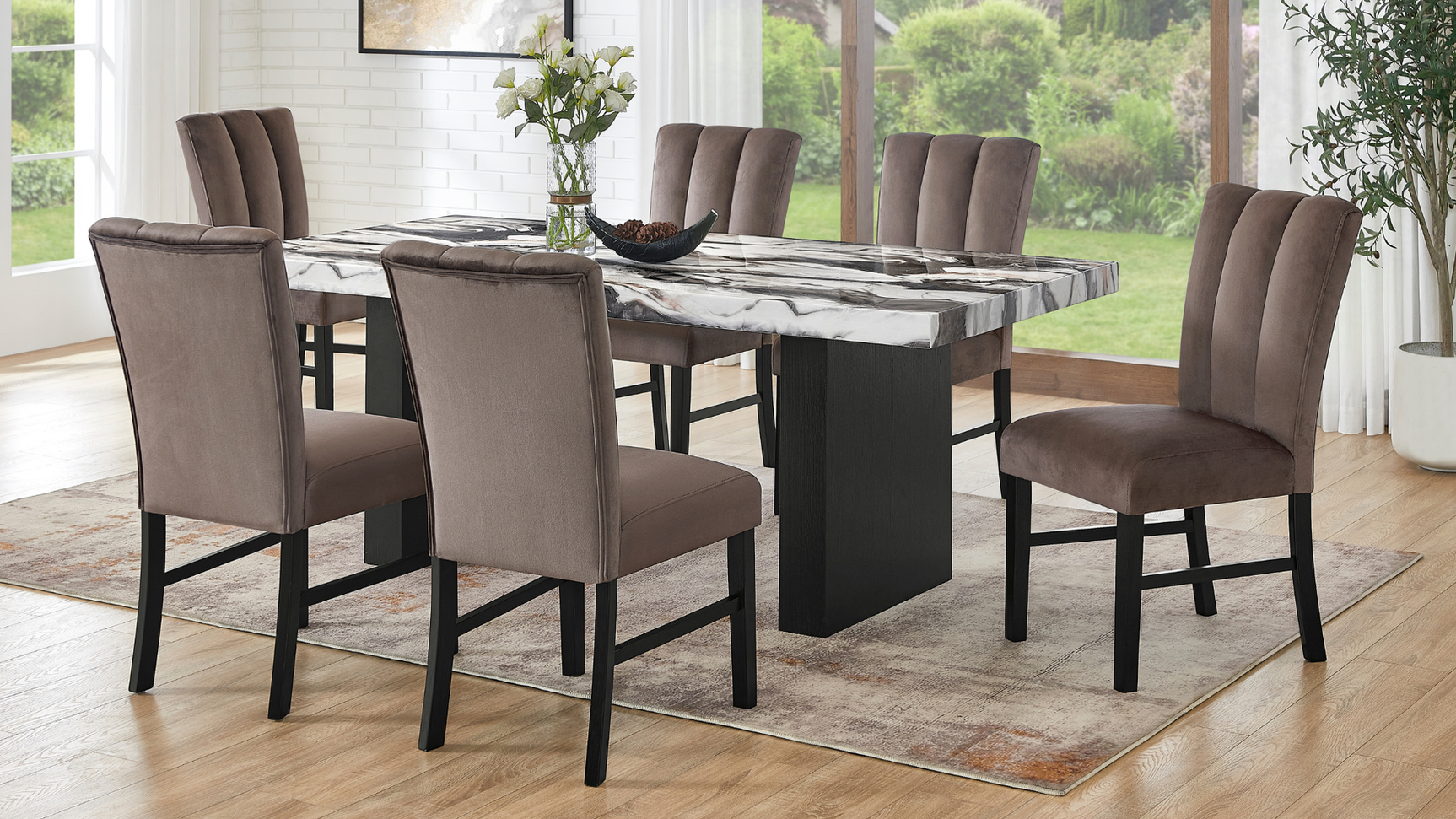 Cosmo Brown Dining Room Set room view