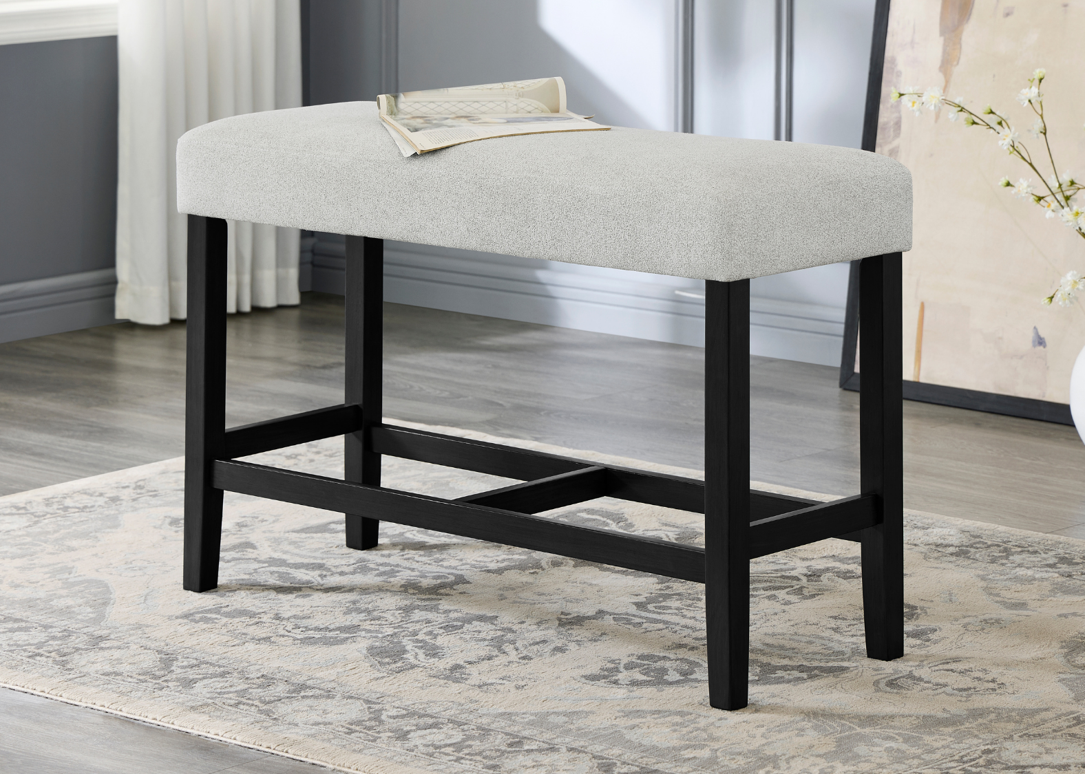 Side view of Marbelle Gray Counter Height Dining Set