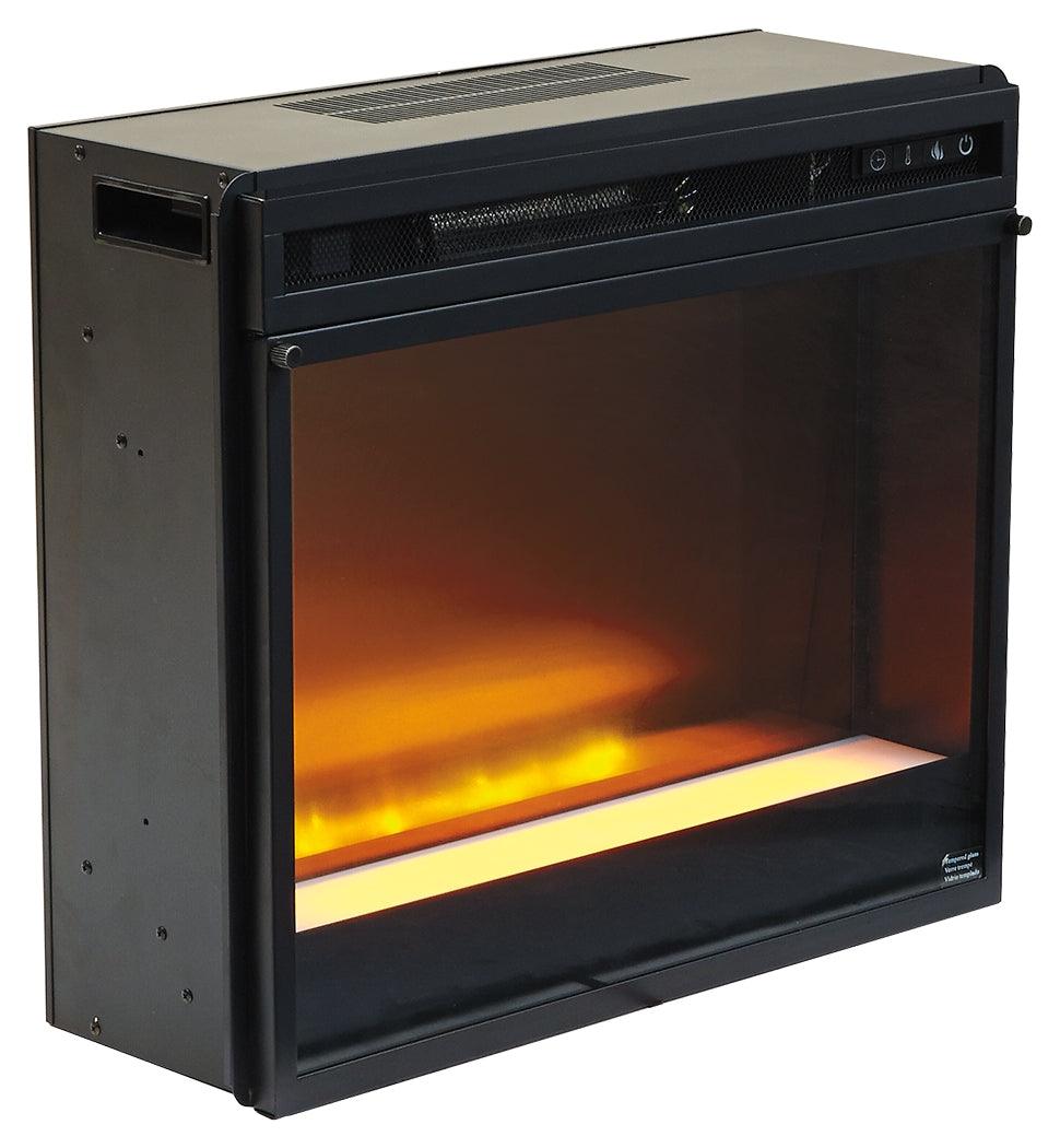 Electric fireplace insert with glowing LED flames