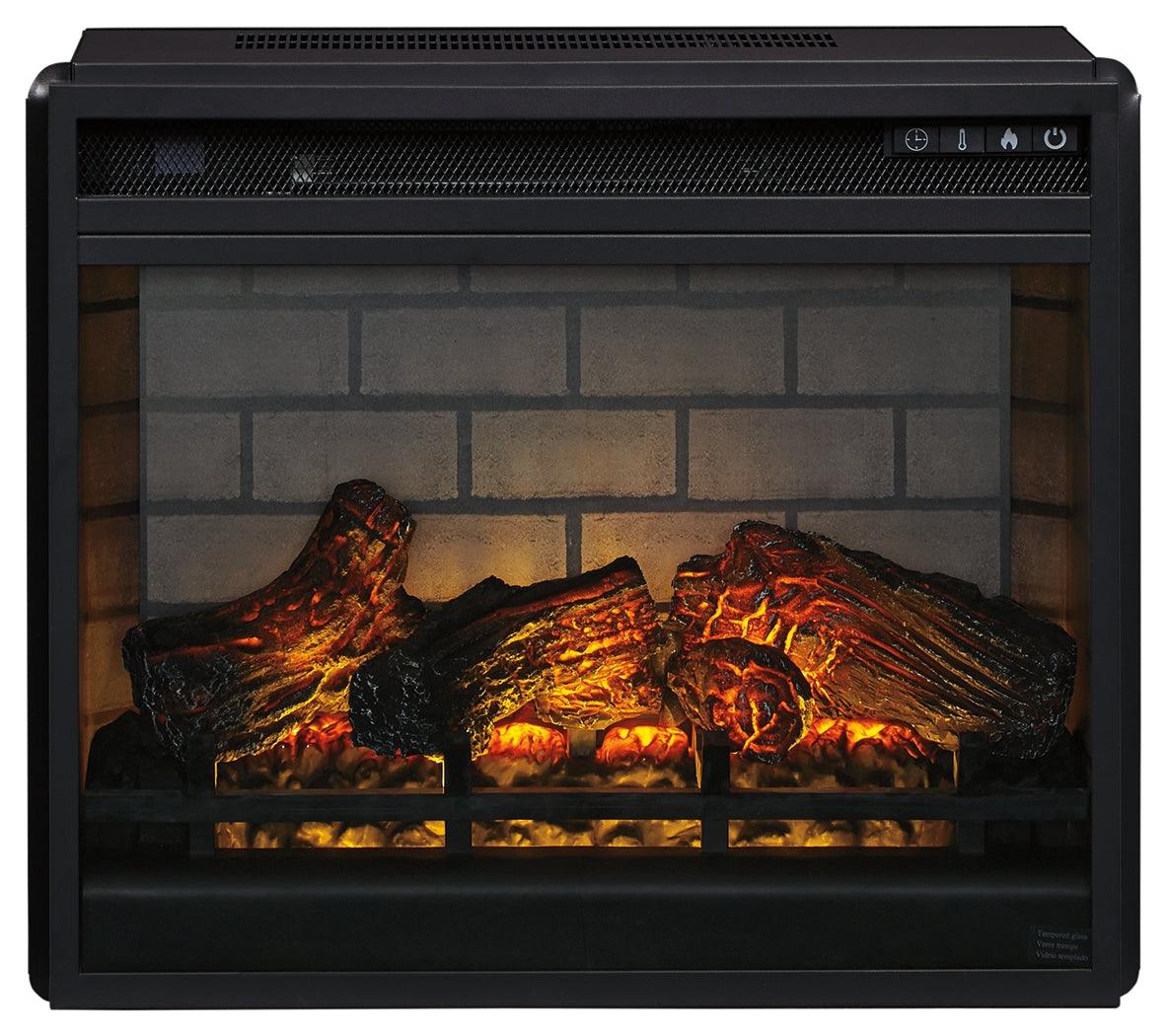 Ashley black electric infrared fireplace insert front view