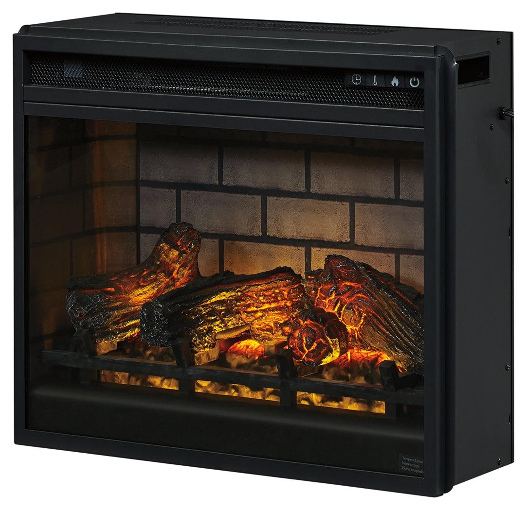 Ashley black electric infrared fireplace insert right angle