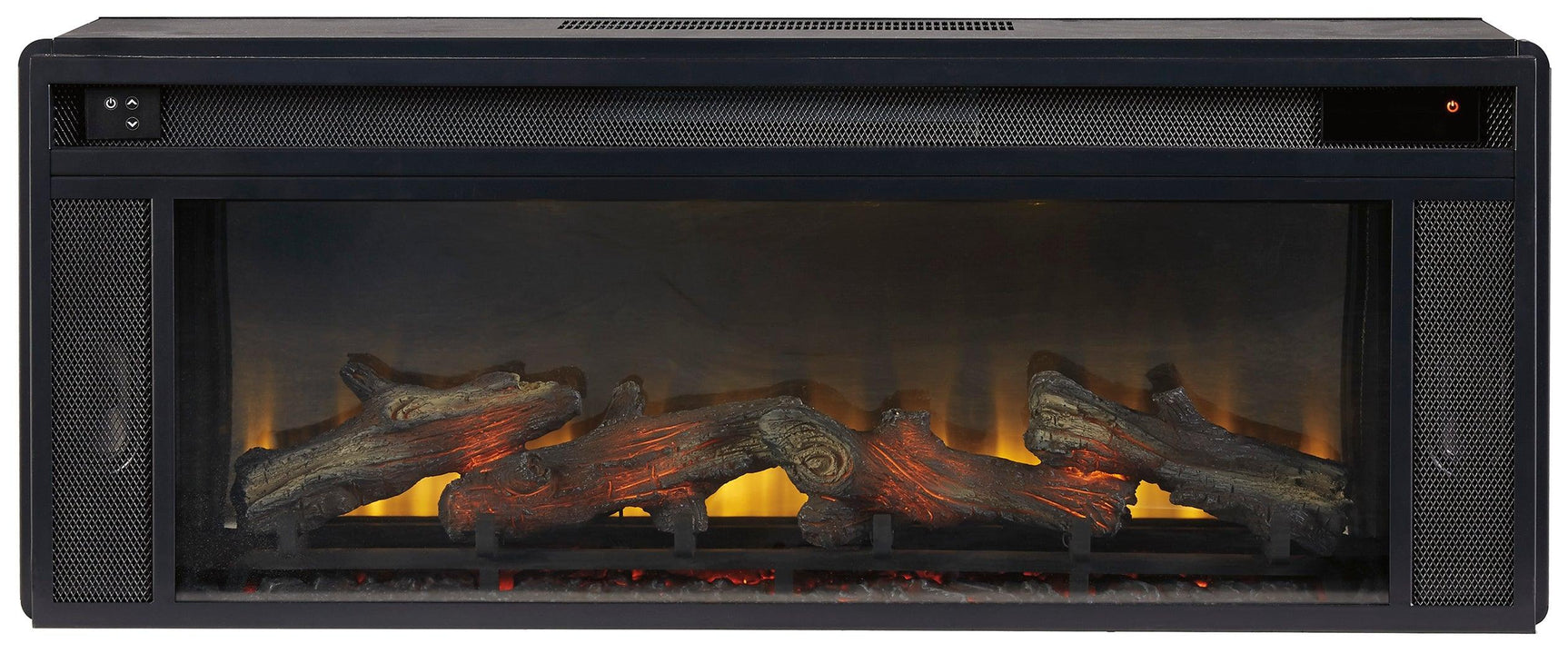 Entertainment Accessories Black Fireplace Insert - Ella Furniture left angle view