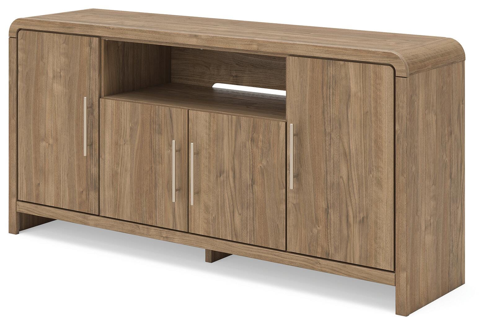 Dovander Brown 63" TV Stand angled view