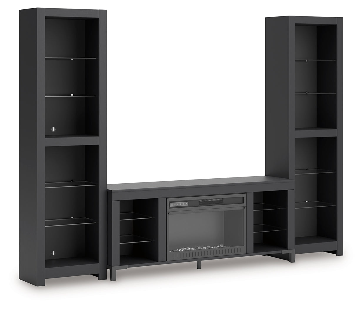 Cayberry Entertainment Center side angle with LED lighting