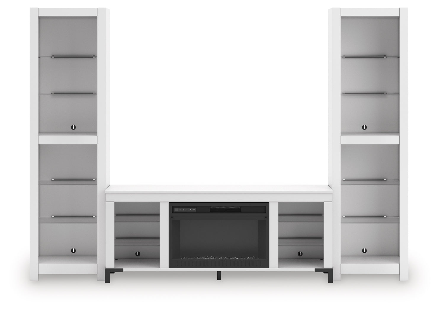 Black finished legs under TV stand