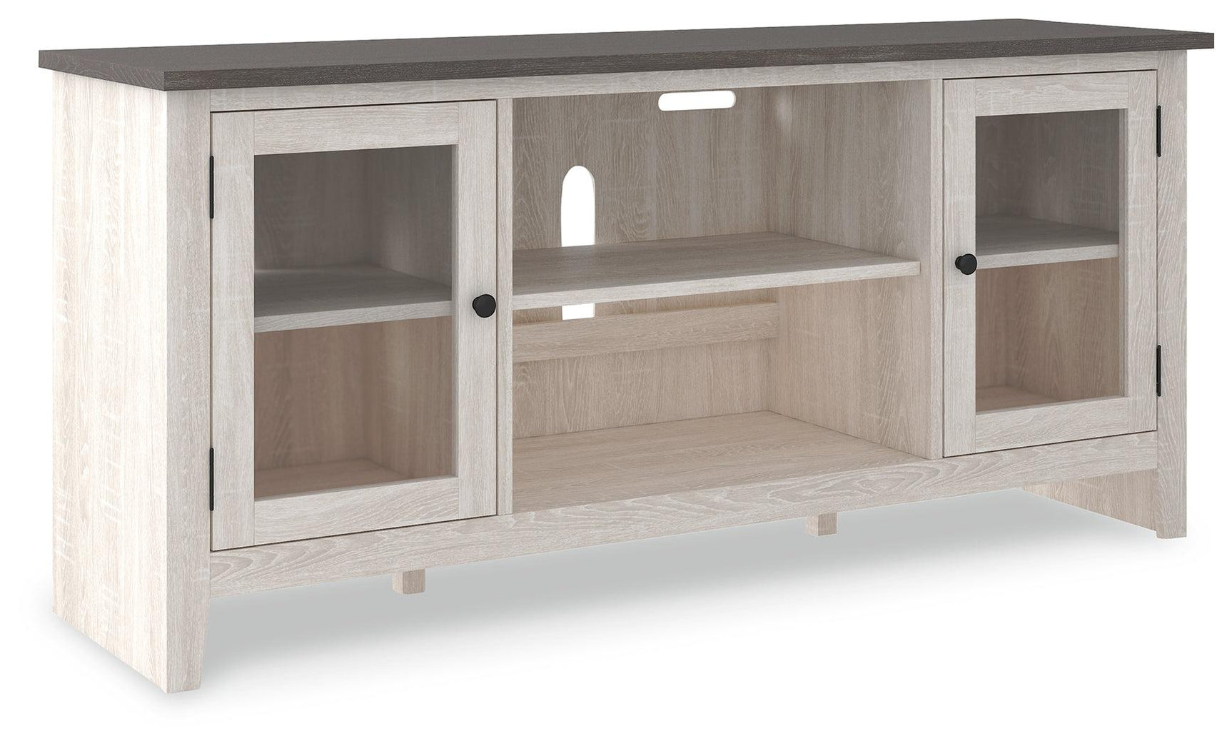 Dorrinson Two-tone 60-inch TV Stand head-on front