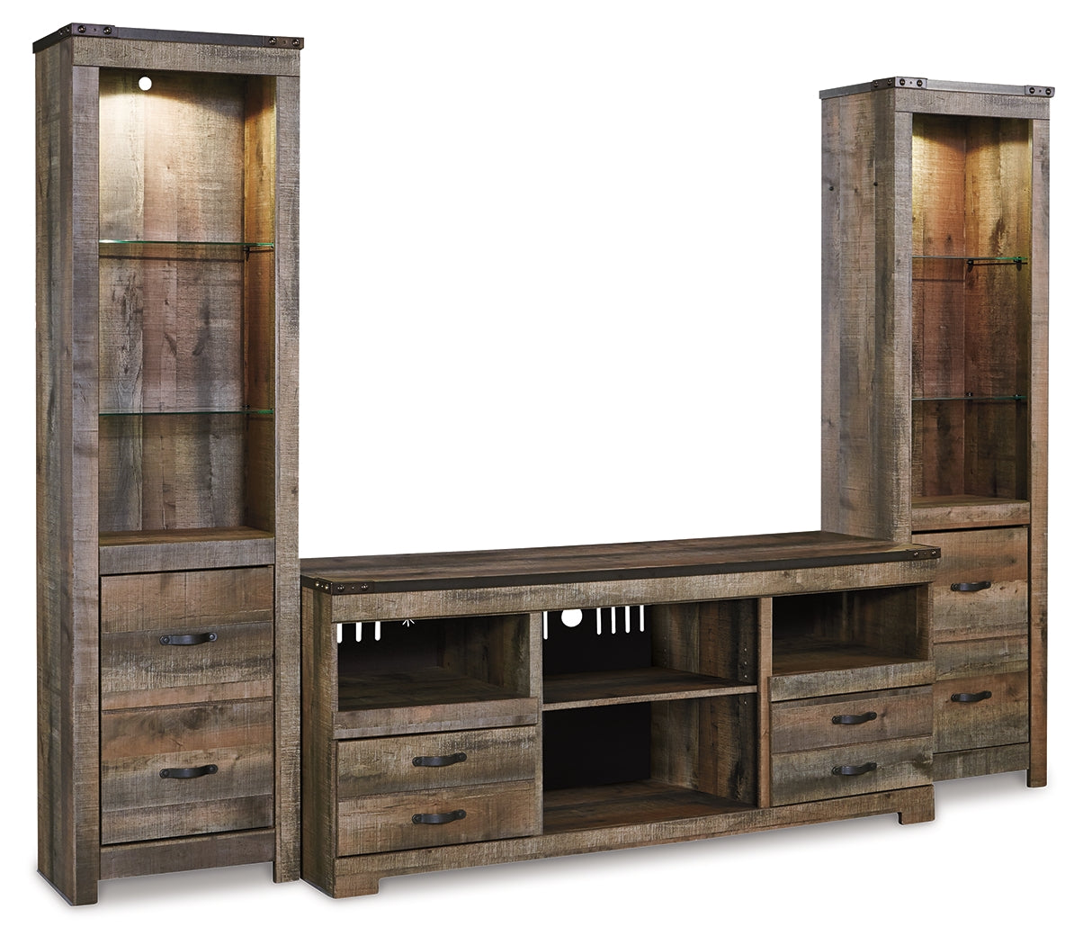 Trinell Brown entertainment center sectional detail