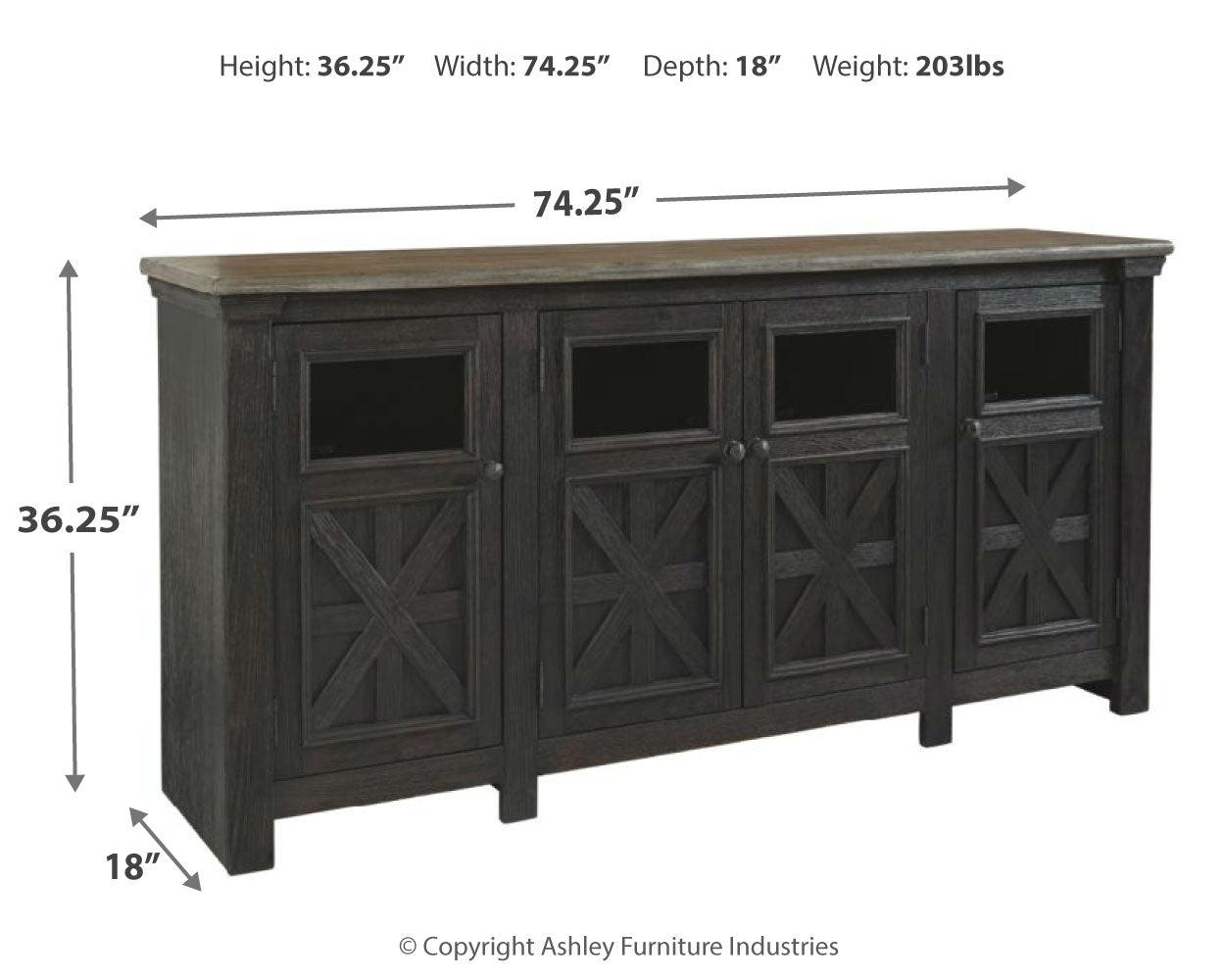 Tyler Creek TV stand dimension diagram