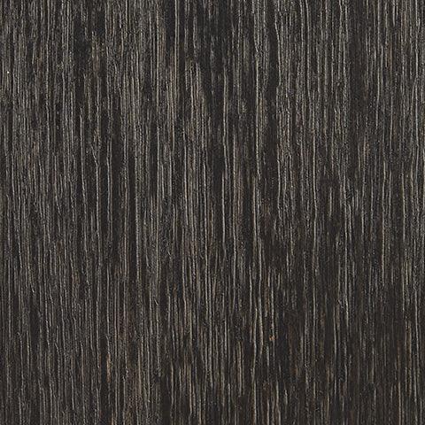 Close-up of Tyler Creek TV stand black and gray wood finish