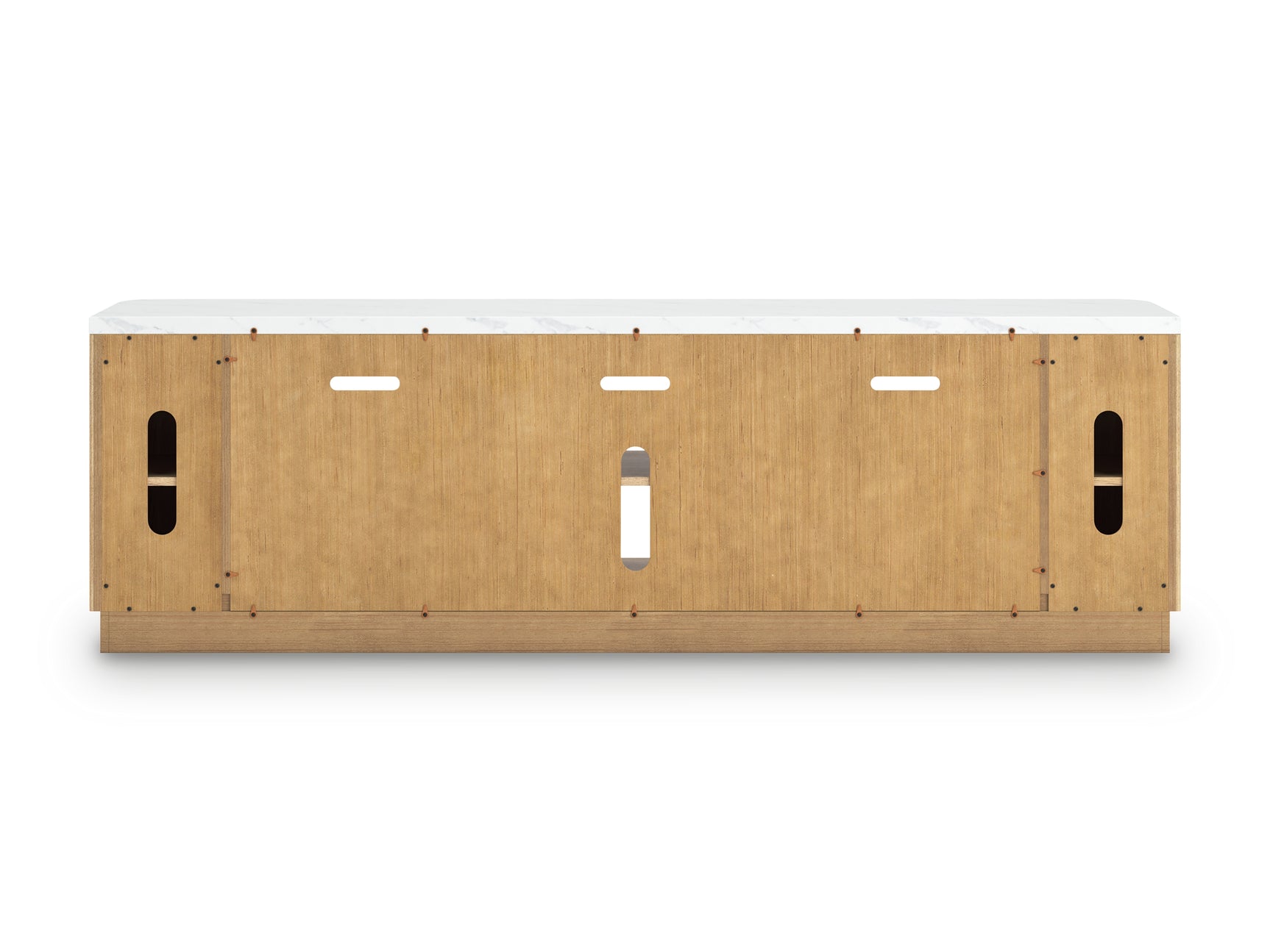Front head-on view of Camdill light brown TV stand