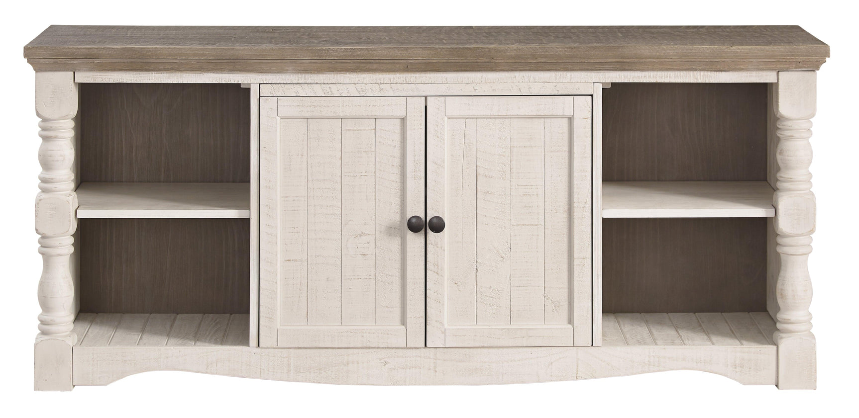 Side view of TV stand showing depth