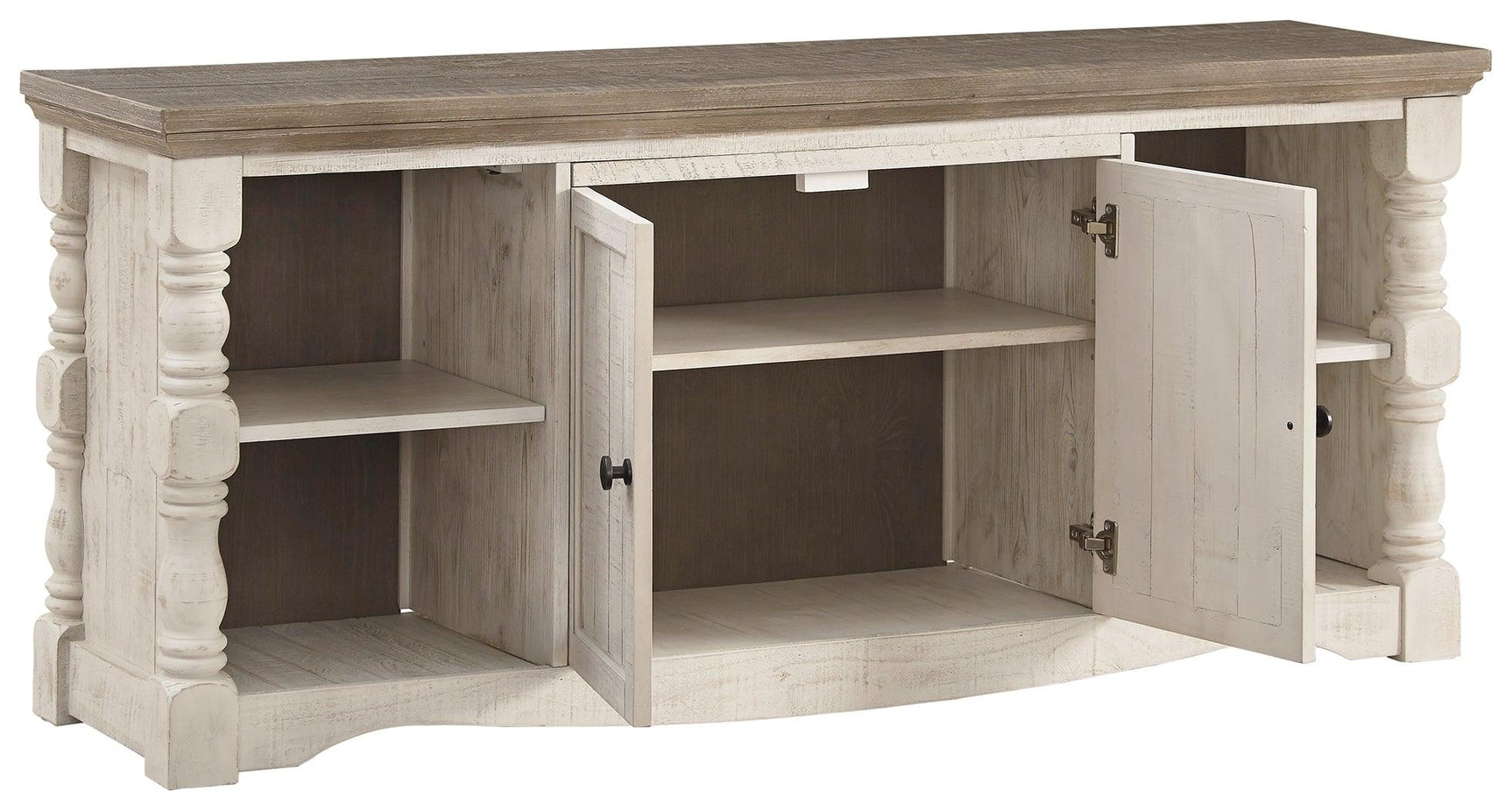 Havalance two-tone 67 inch TV stand open cabinet and shelves