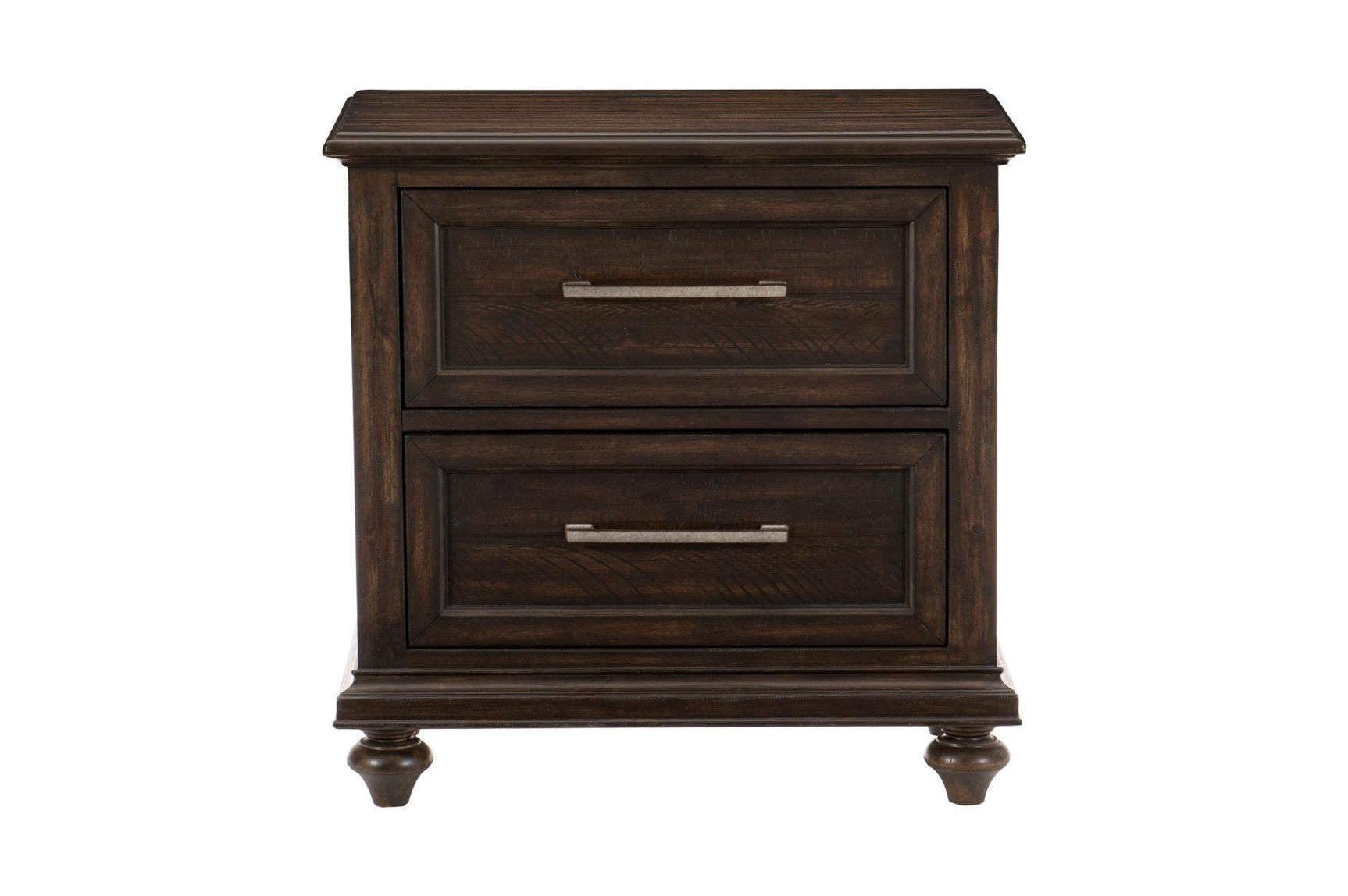 side view of Cardano Charcoal Panel Bedroom Set bed