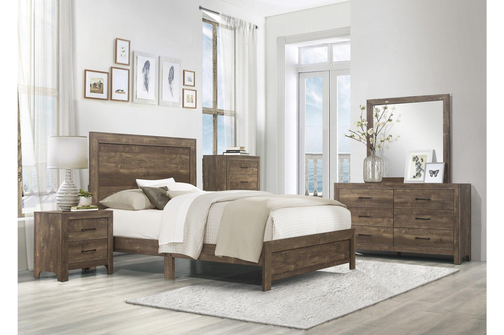 Corbin Brown Panel Bedroom Set bed side view