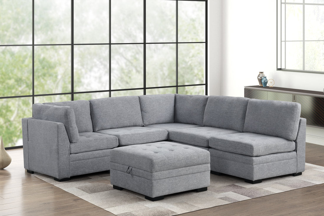 Side view of Sam Gray Modular Sectional sofa