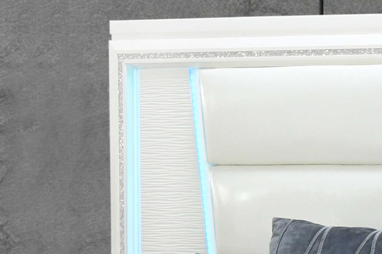 Aanya White LED Dresser & Mirror - Ella Furniture