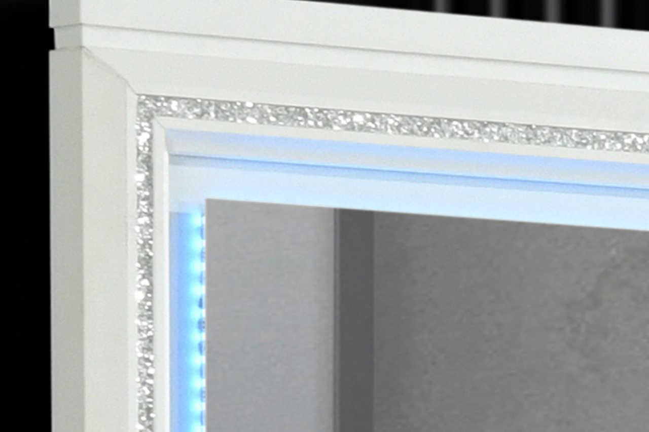 Aanya White LED Dresser & Mirror - Ella Furniture