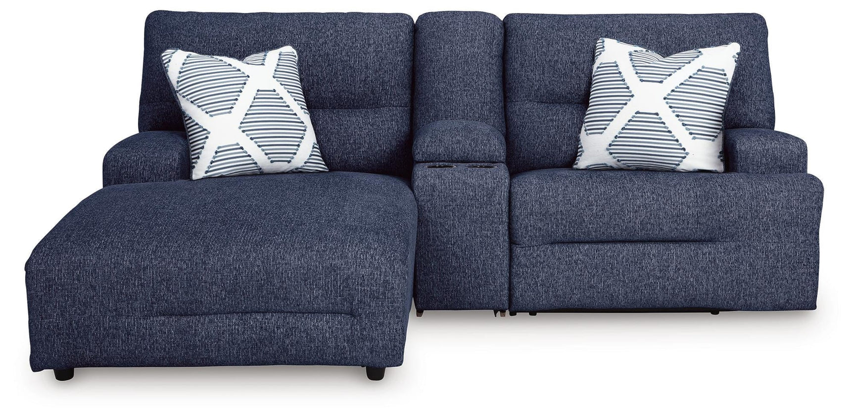 Acklen Place Navy Performance Fabric,Next-Gen Nuvella™ 3-Piece Power Reclining Sectional Sofa with Chaise view 4