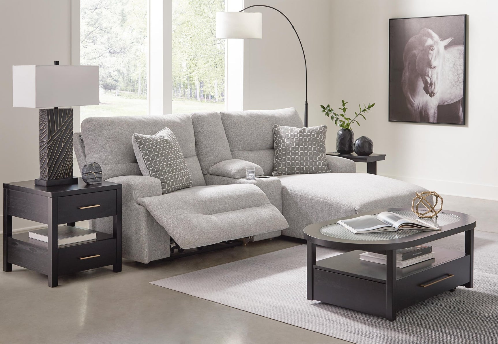 Acklen Place Pewter Performance Fabric,Next-Gen Nuvella™ 3-Piece Power Reclining Sectional Sofa with Chaise - image 5