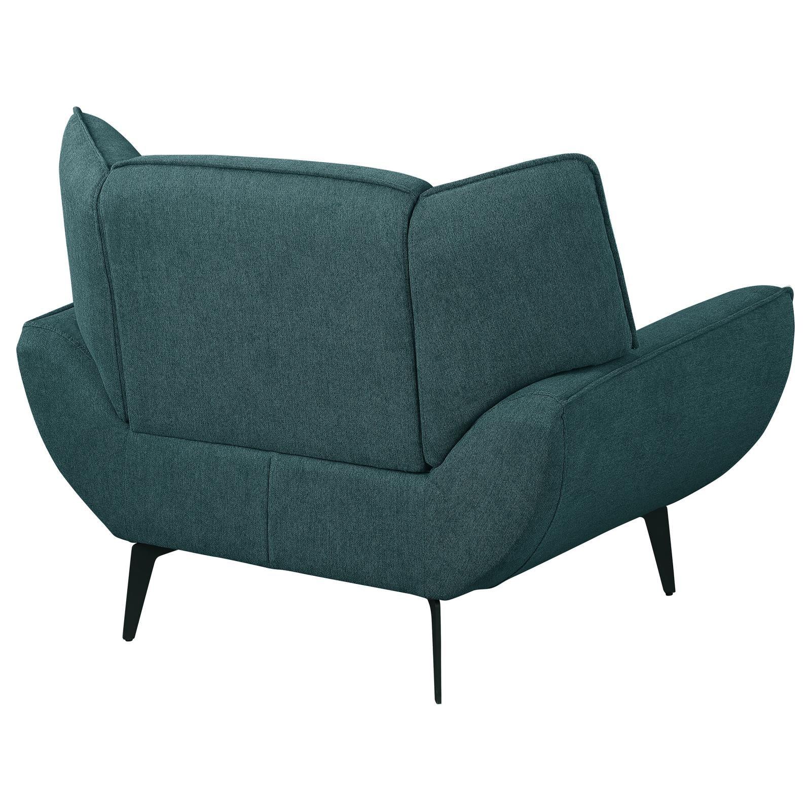 Acton Upholstered Flared Arm Chair Teal Blue 511163 - Ella Furniture