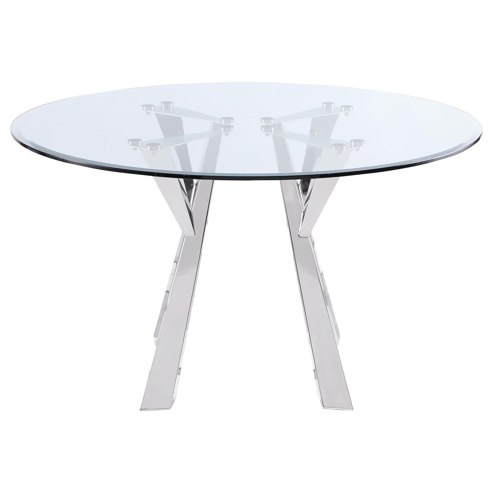 Close-up of chrome geometric metal base