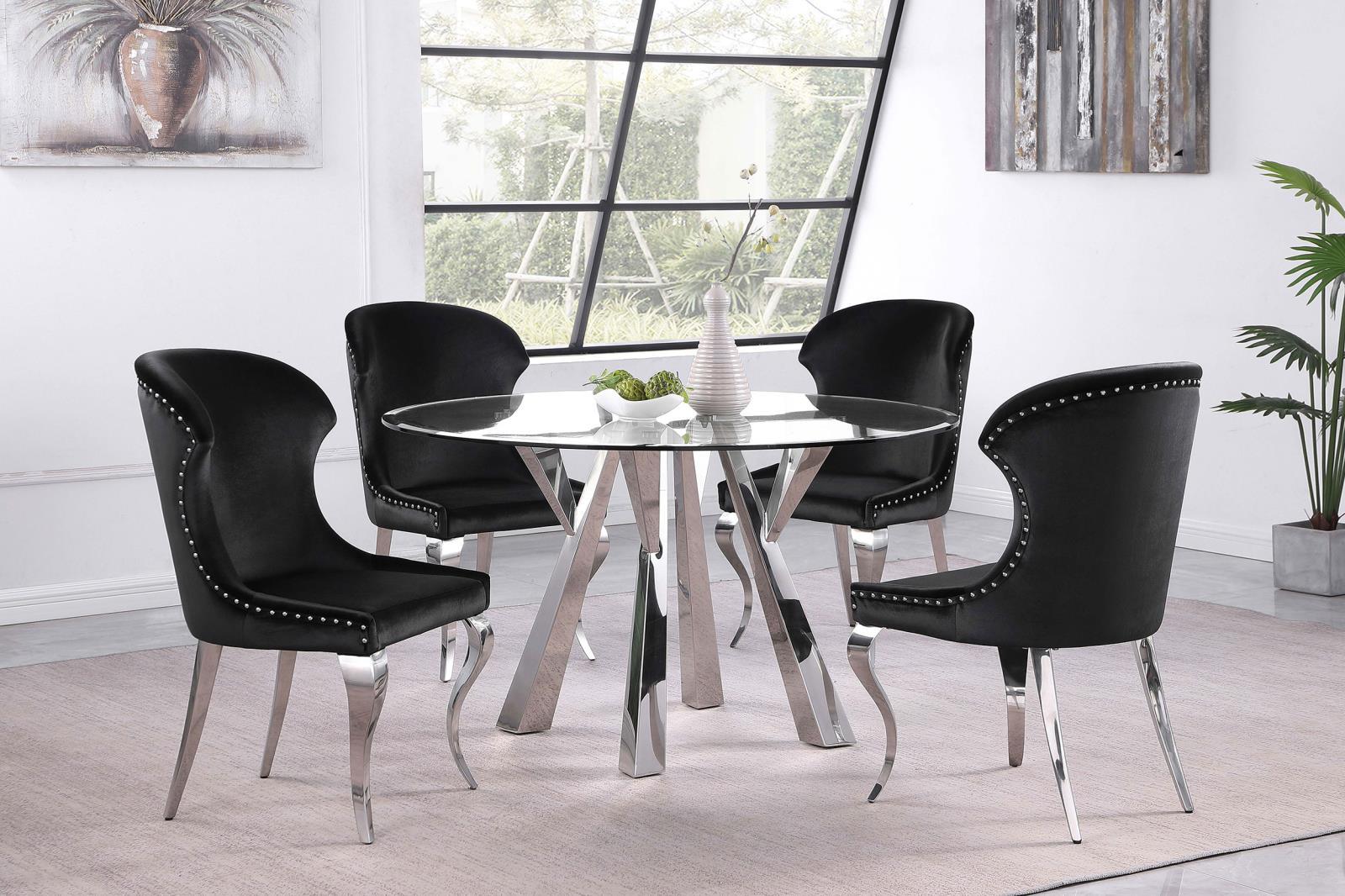 Dining table in modern dining room setting
