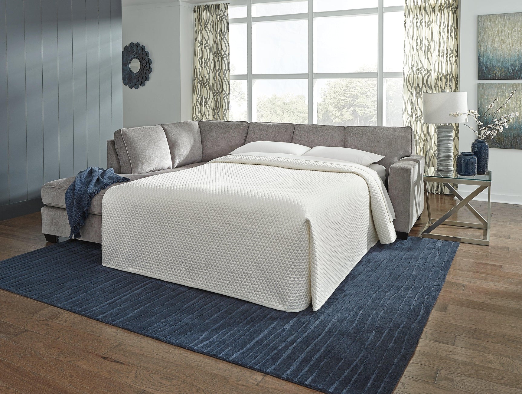 Close-up detail of Altari Alloy Sleeper Sectional cushions