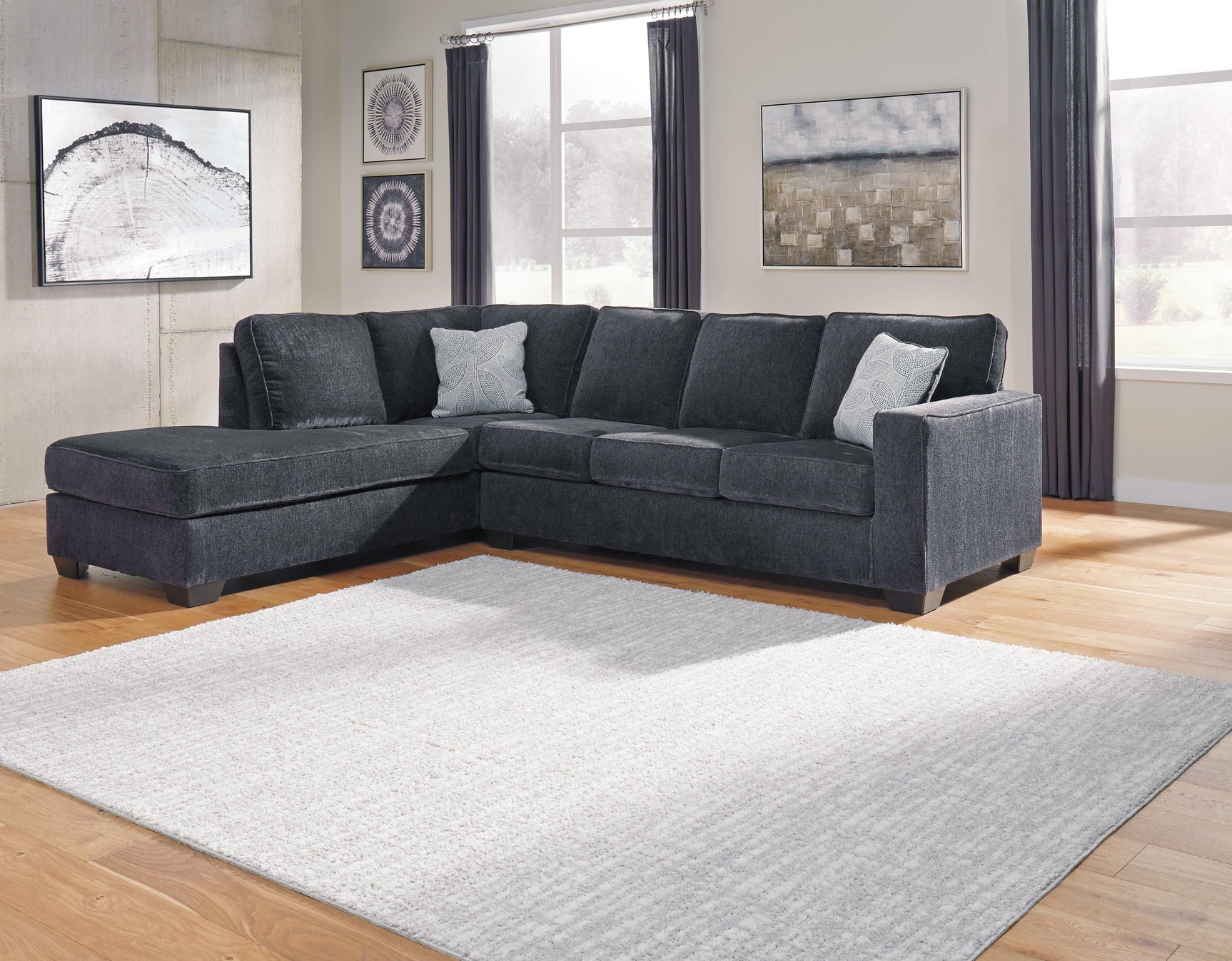 Altari Slate 2-Piece Sectional Sofa with Ottoman, room setting view