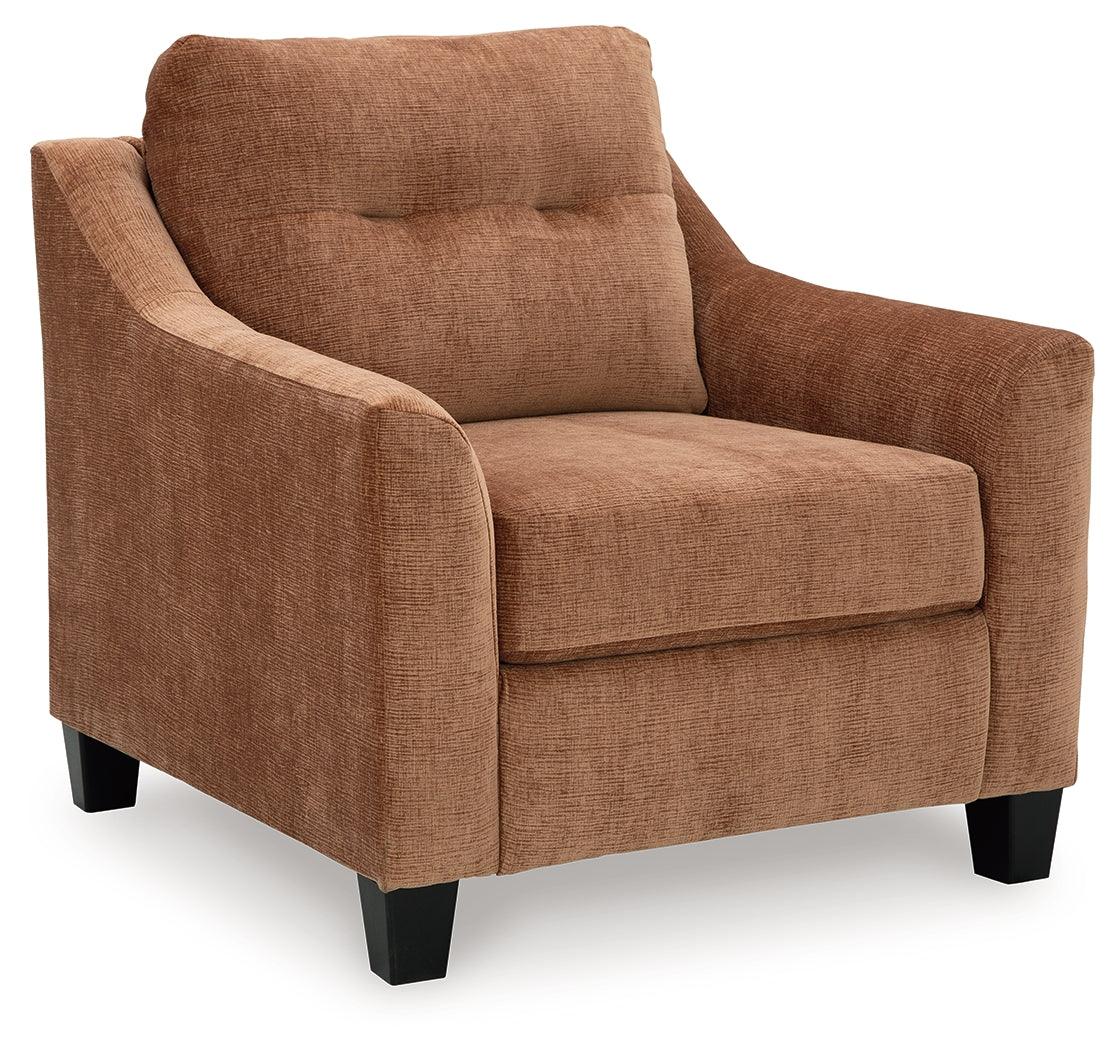 Amity Bay Clay chenille chair side view