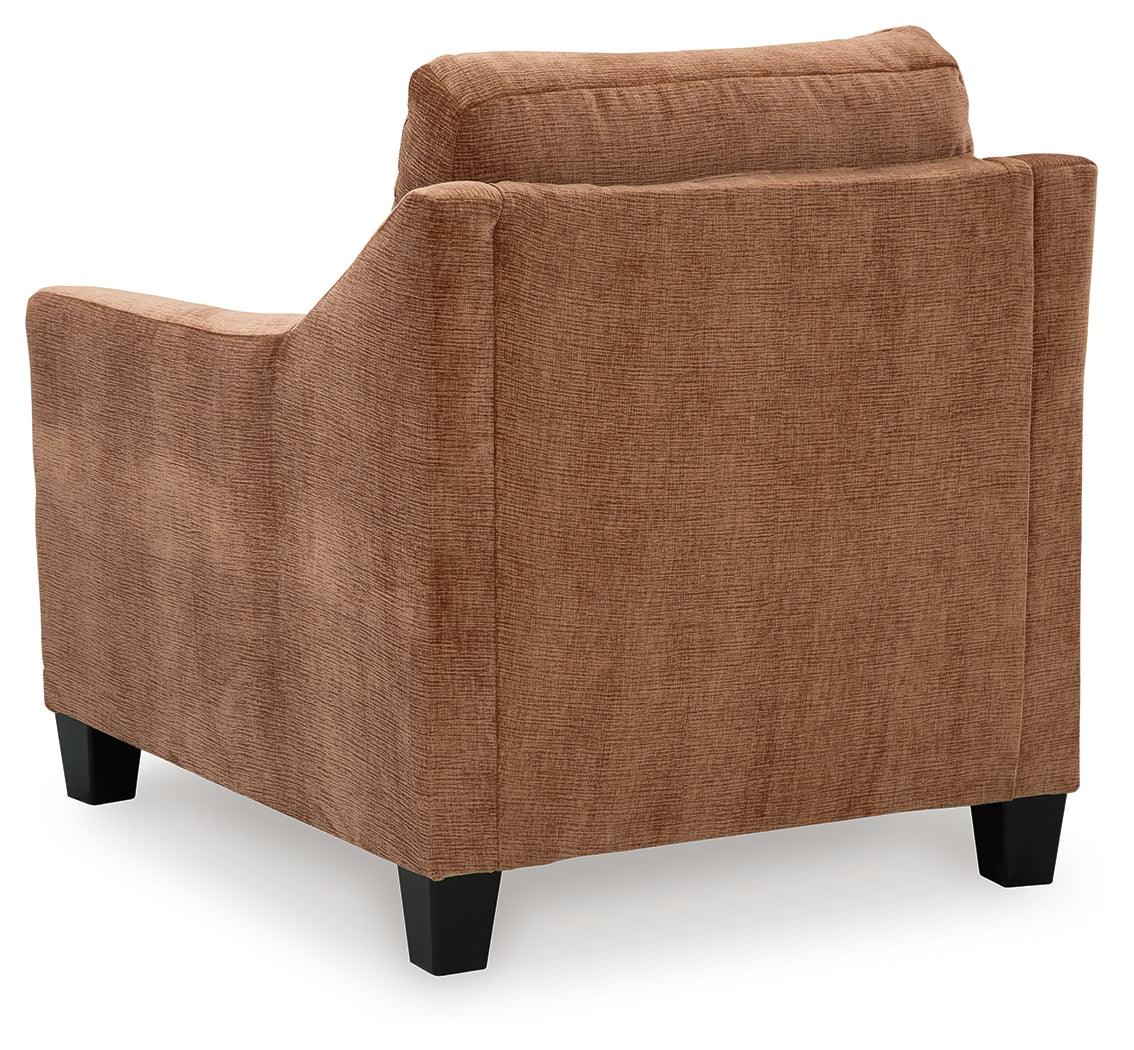 Amity Bay Clay chenille chair seat cushion close-up