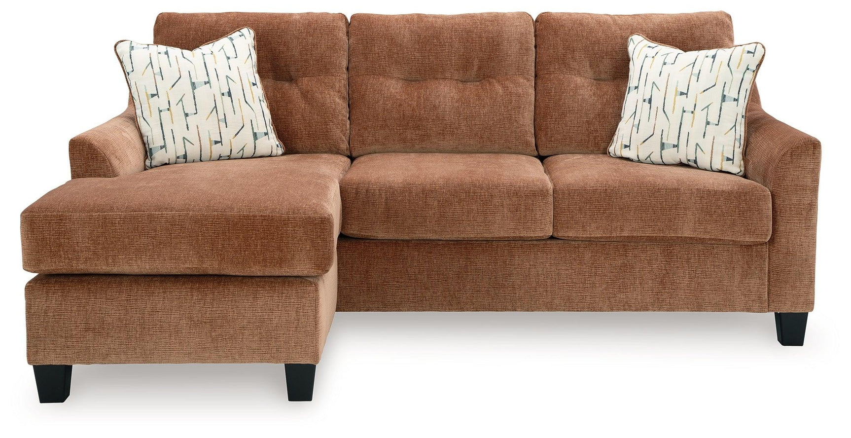 Close-up of Amity Bay Clay Chenille Sofa Chaise upholstery texture