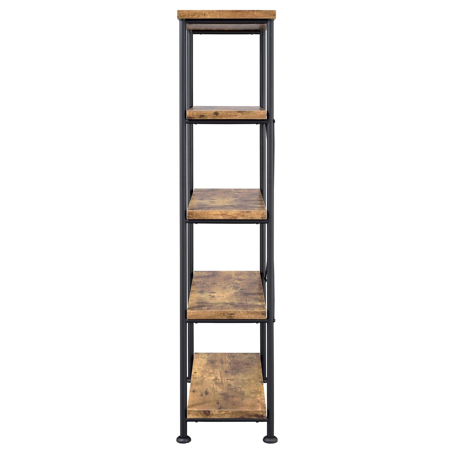 Full view of bookcase showing height and shelves