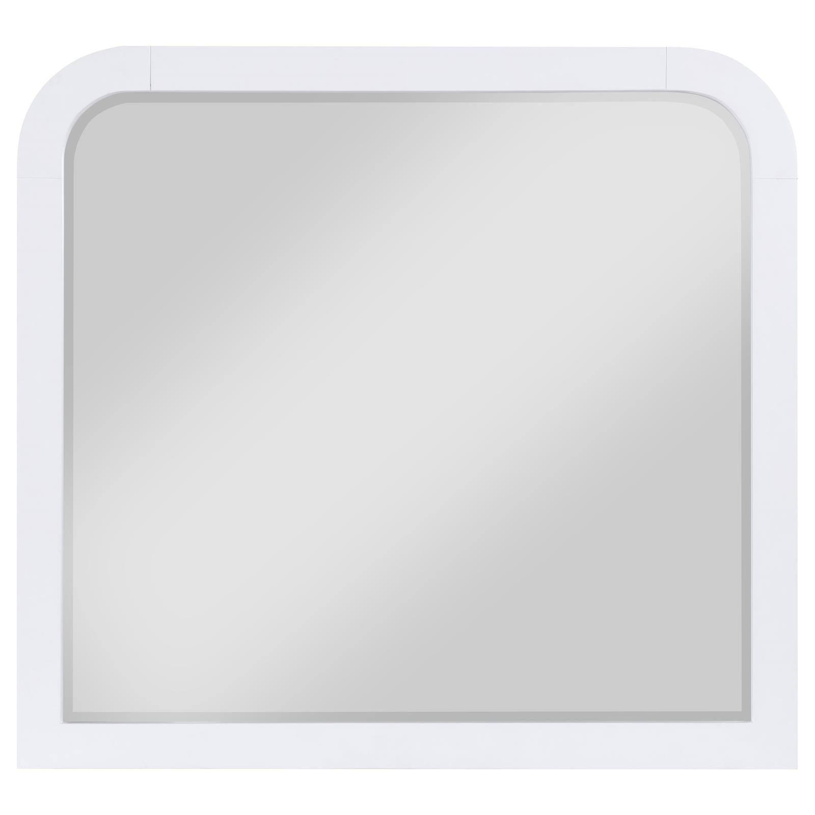Anastasia dresser mirror pearl white corner detail