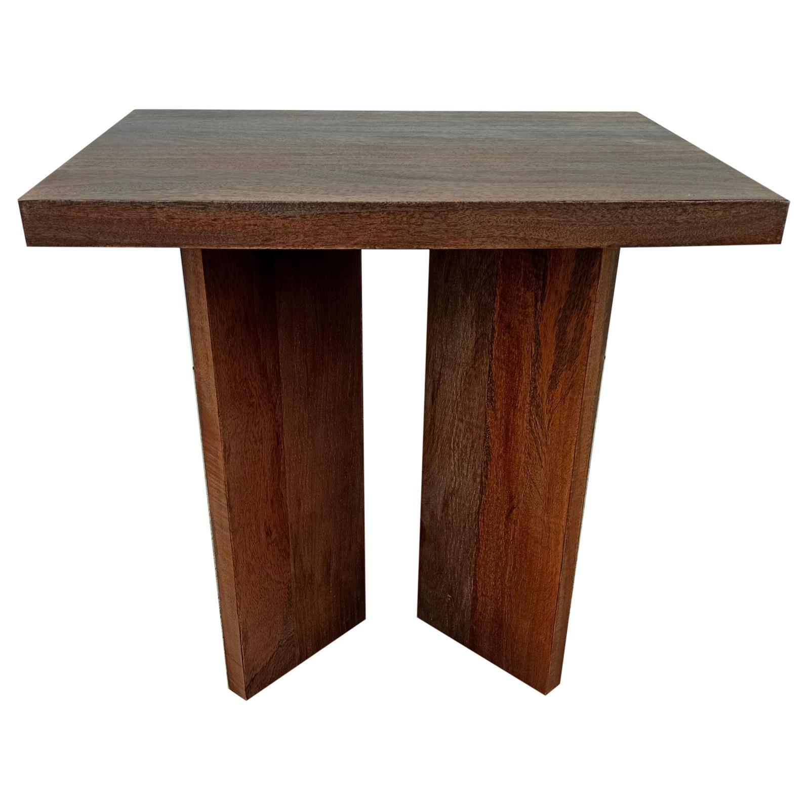 Andando Square Mango Wood Solid End Table in Brown