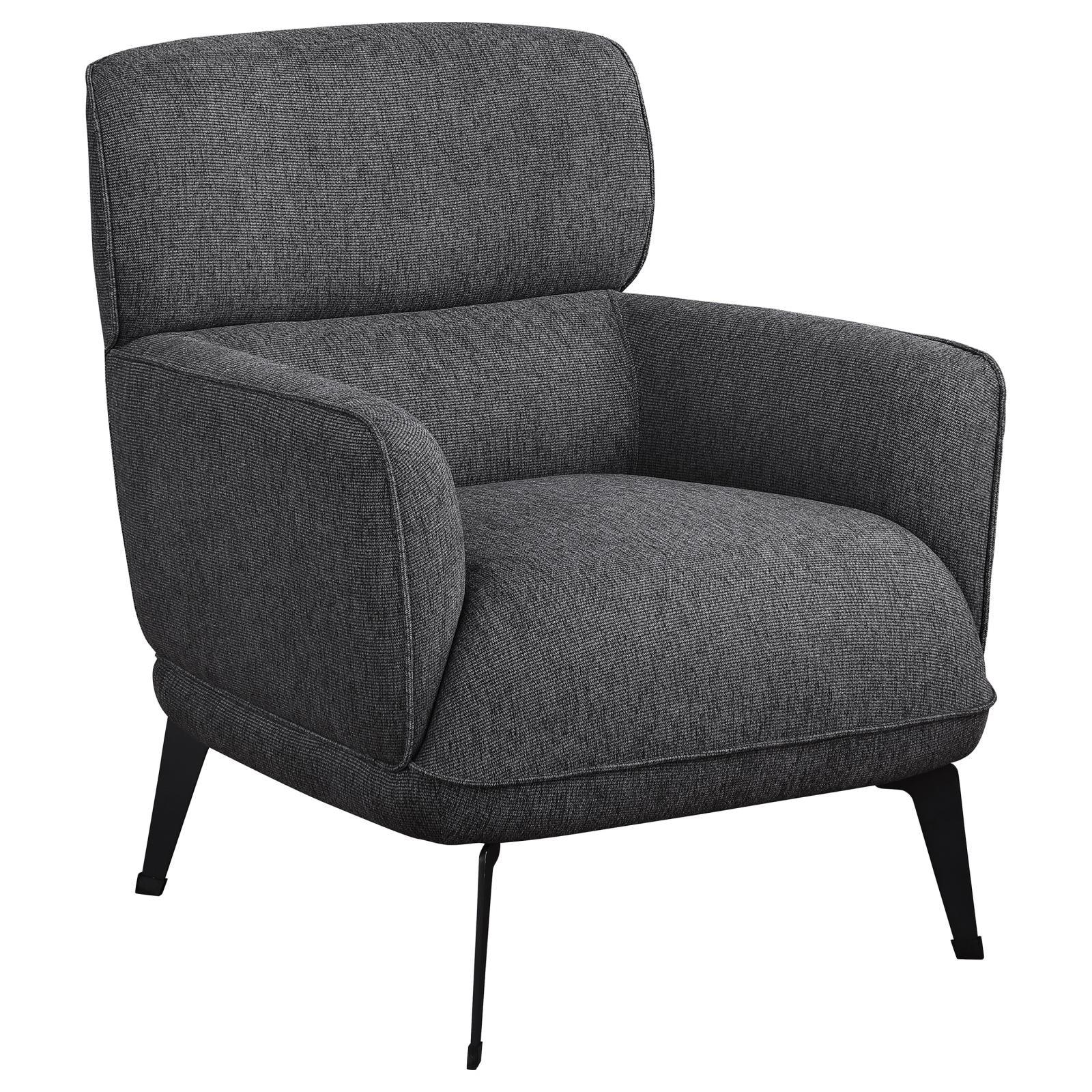 Andrea Heavy Duty High Back Grey Accent Chair front angle
