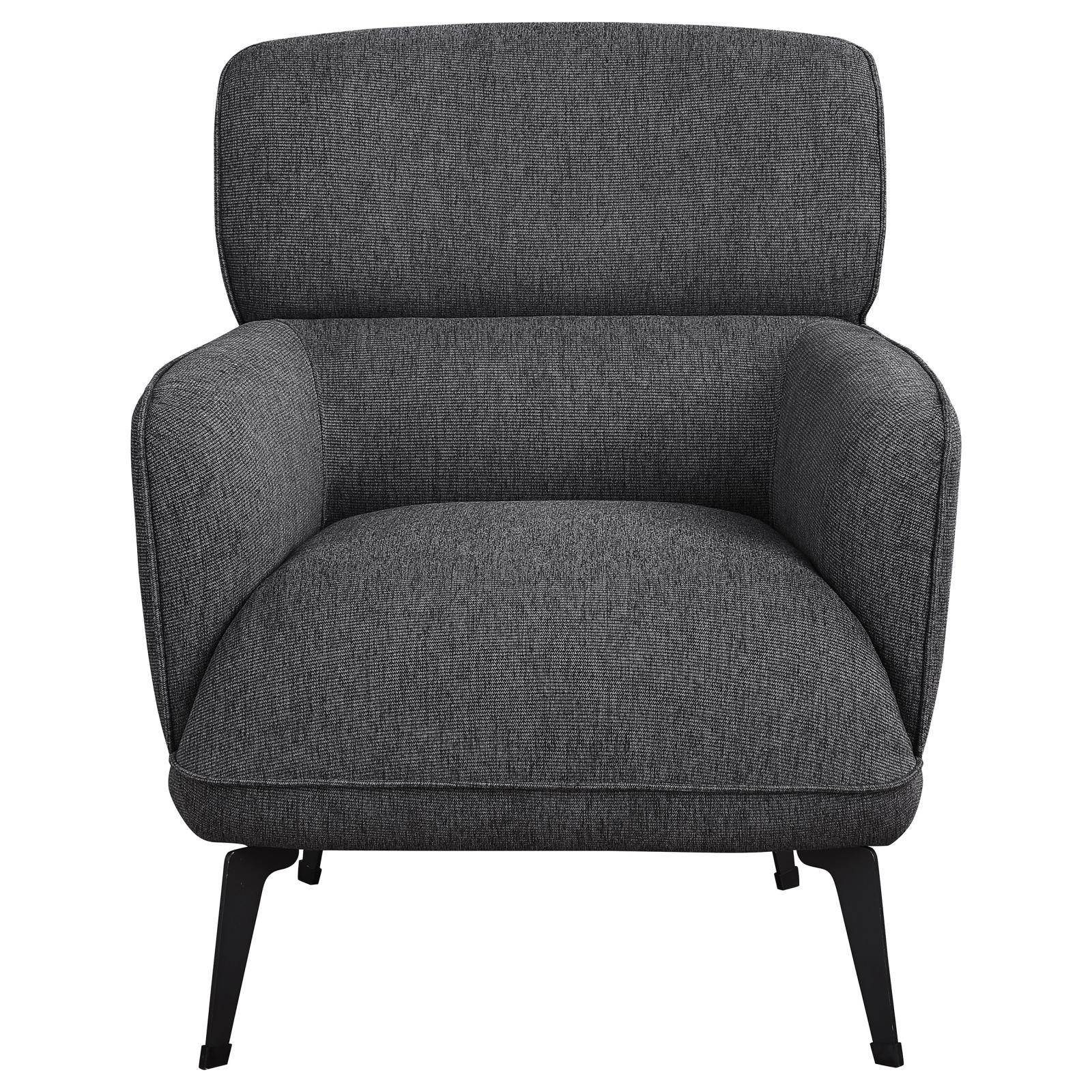 Andrea Heavy Duty High Back Grey Accent Chair rear angle
