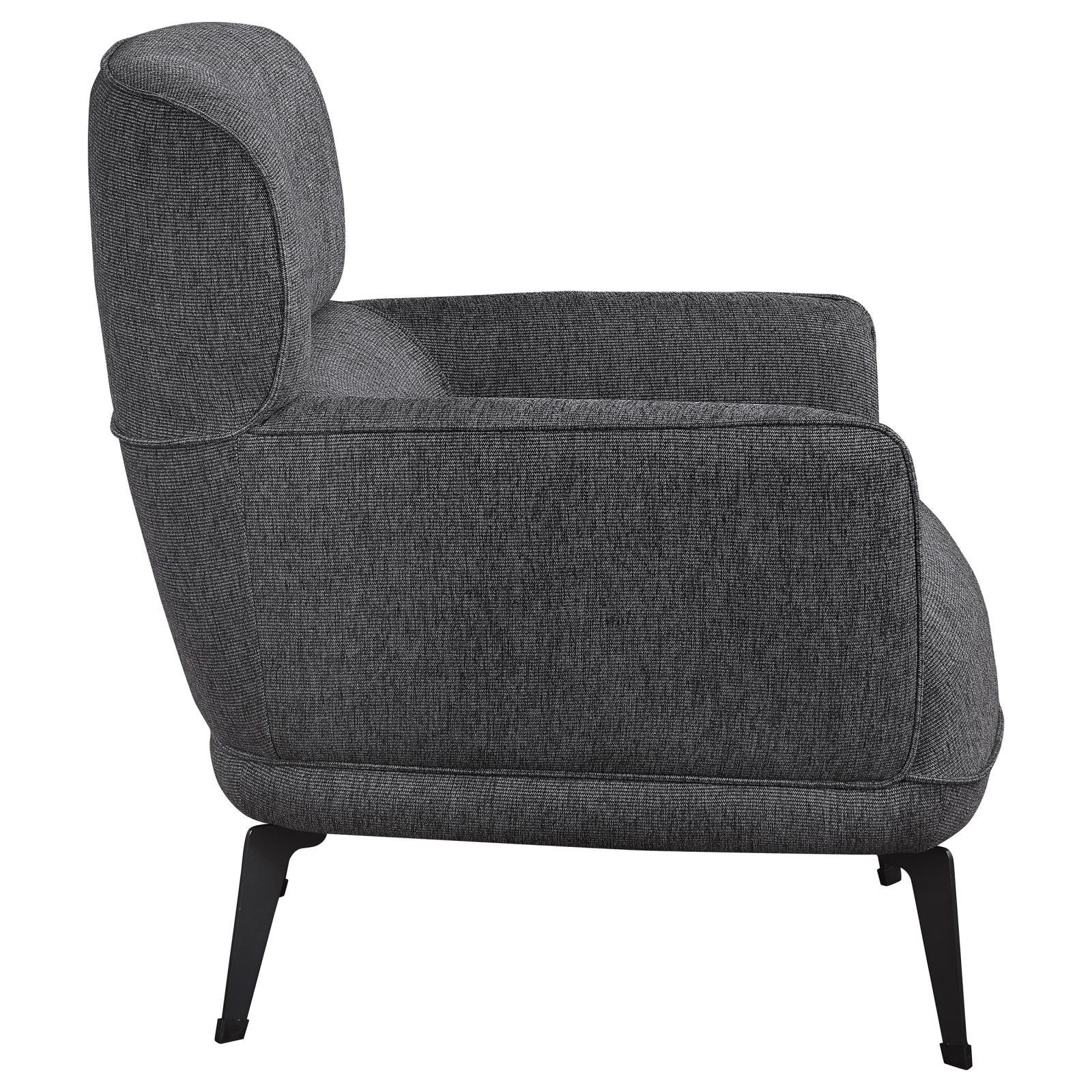 Andrea Heavy Duty High Back Grey Accent Chair in room setting